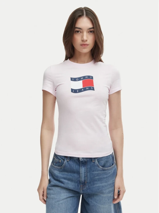 Zdjęcie produktu Tommy Jeans T-Shirt DW0DW22781 Różowy Regular Fit