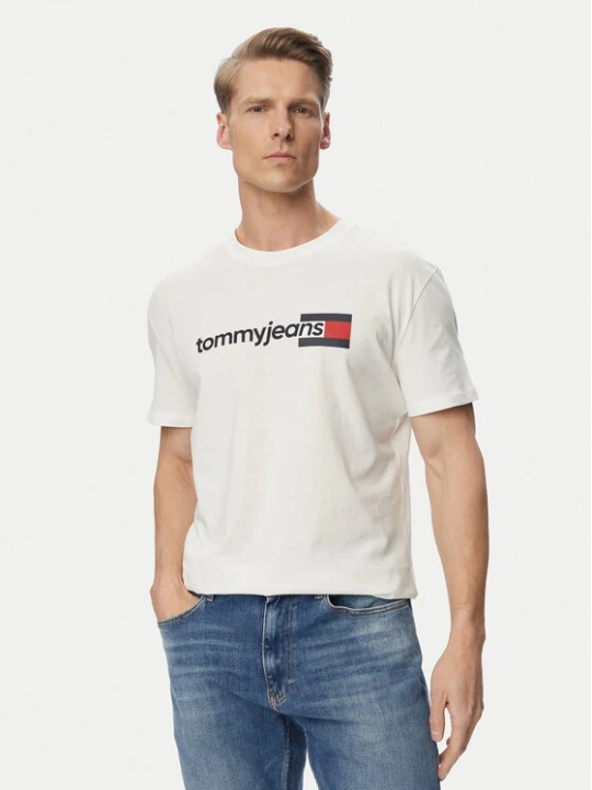 Zdjęcie produktu Tommy Jeans T-Shirt Entry Dna DM0DM23406 Biały Regular Fit