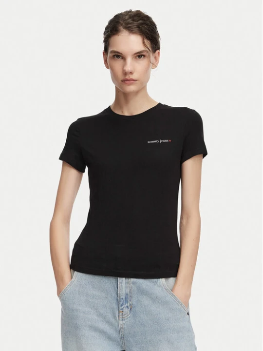 Zdjęcie produktu Tommy Jeans T-Shirt Ess Logo DW0DW23479 Czarny Slim Fit