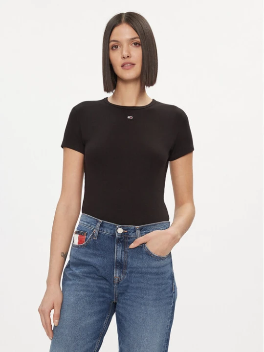 Zdjęcie produktu Tommy Jeans T-Shirt Essential DW0DW17383 Czarny Slim Fit