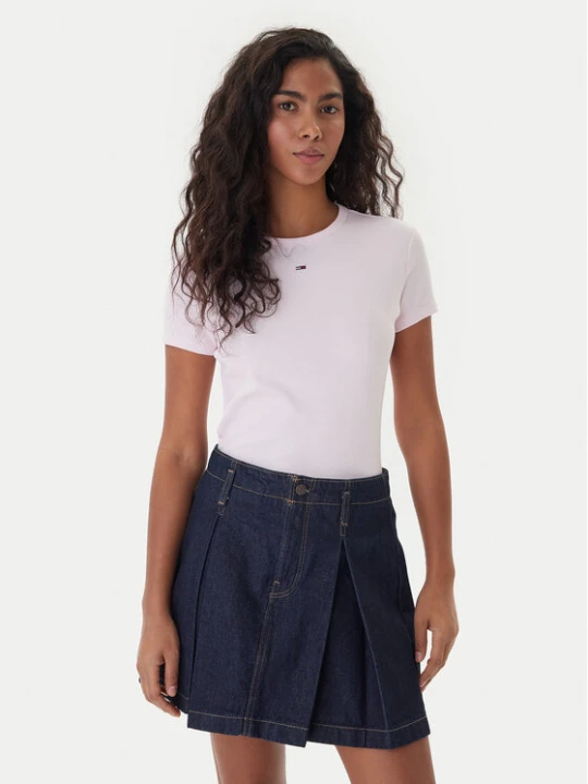 Zdjęcie produktu Tommy Jeans T-Shirt Essential DW0DW17383 Różowy Slim Fit