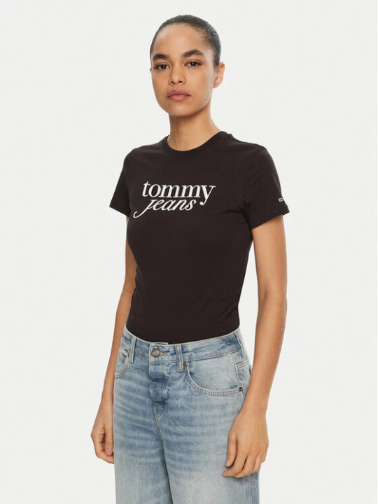 Zdjęcie produktu Tommy Jeans T-Shirt Essential DW0DW19447 Czarny Slim Fit