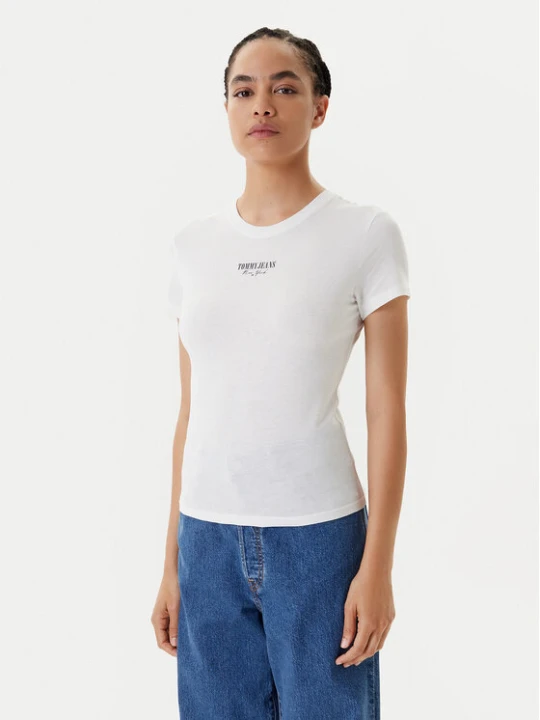 Zdjęcie produktu Tommy Jeans T-Shirt Essential DW0DW20913 Biały Slim Fit