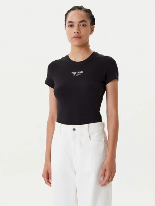 Zdjęcie produktu Tommy Jeans T-Shirt Essential DW0DW20913 Czarny Slim Fit
