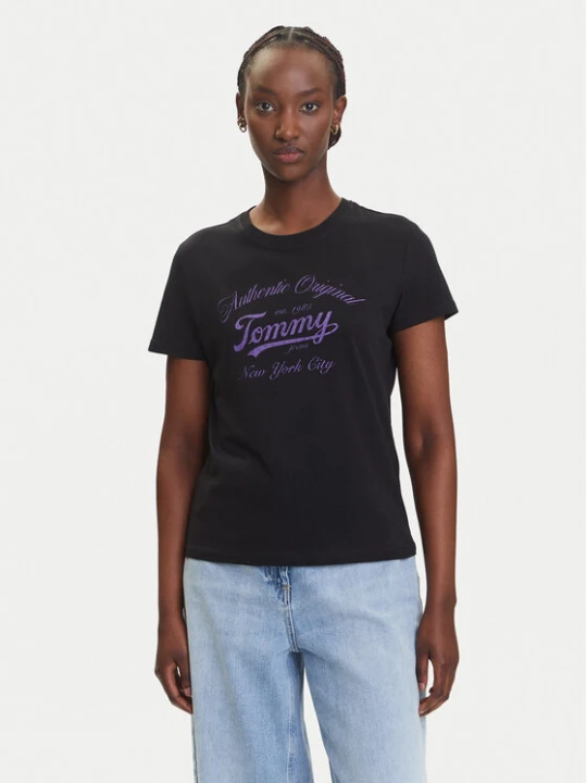 Zdjęcie produktu Tommy Jeans T-Shirt Essential DW0DW21404 Czarny Regular Fit