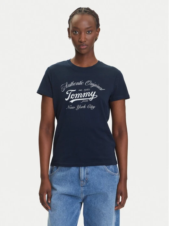 Zdjęcie produktu Tommy Jeans T-Shirt Essential DW0DW21404 Granatowy Regular Fit