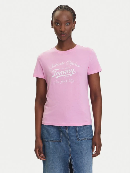 Zdjęcie produktu Tommy Jeans T-Shirt Essential DW0DW21404 Różowy Regular Fit