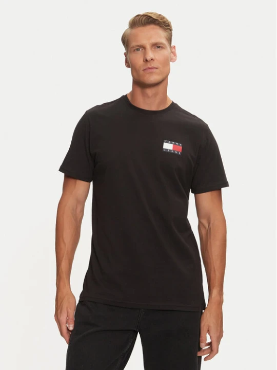Zdjęcie produktu Tommy Jeans T-Shirt Essential Flag DM0DM20740 Czarny Slim Fit
