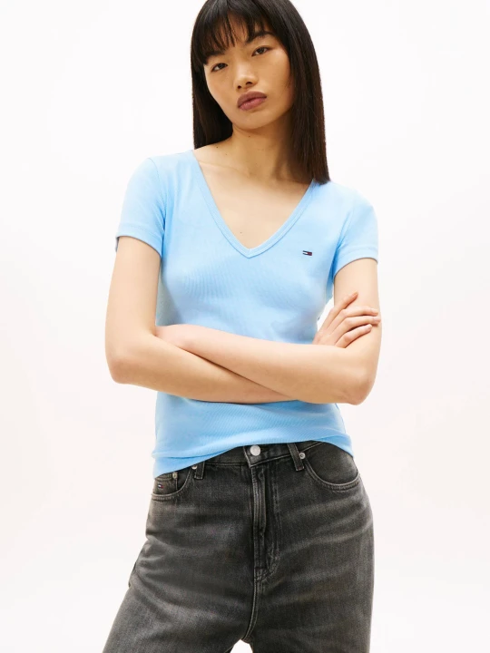 Zdjęcie produktu Tommy Jeans T-shirt ESSENTIAL | Slim Fit błękitny