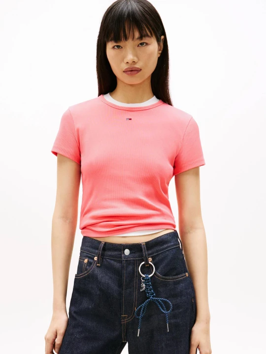 Zdjęcie produktu Tommy Jeans T-shirt ESSENTIAL | Slim Fit różowy
