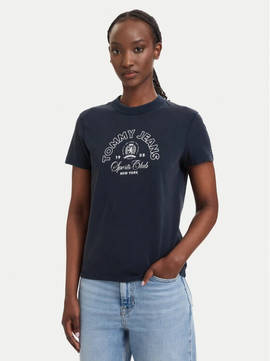 Zdjęcie produktu Tommy Jeans T-Shirt Heritage Logo DW0DW22816 Granatowy Regular Fit