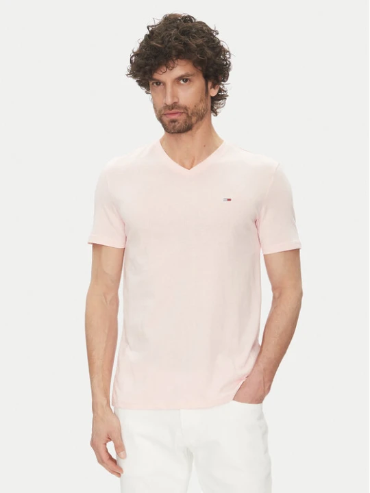 Zdjęcie produktu Tommy Jeans T-Shirt Jaspe DM0DM20364 Różowy Slim Fit