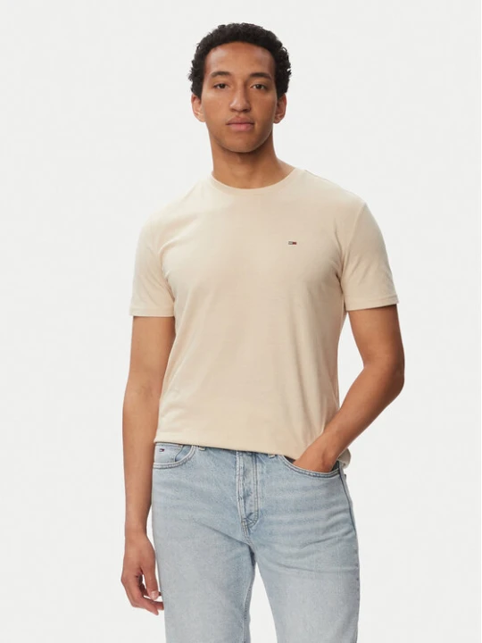 Zdjęcie produktu Tommy Jeans T-Shirt Jaspe Htr Tee Ext DM0DM20363 Beżowy Slim Fit