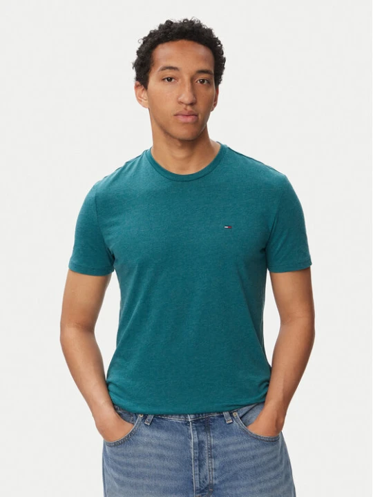 Zdjęcie produktu Tommy Jeans T-Shirt Jaspe Htr Tee Ext DM0DM20363 Turkusowy Slim Fit