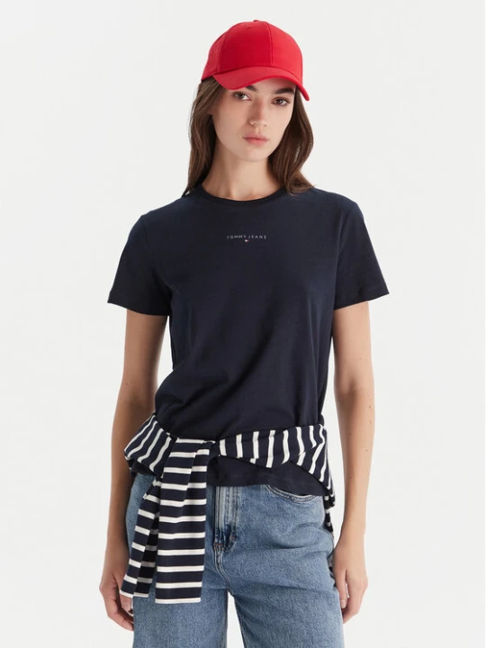 Zdjęcie produktu Tommy Jeans T-Shirt Linear DW0DW21964 Granatowy Regular Fit