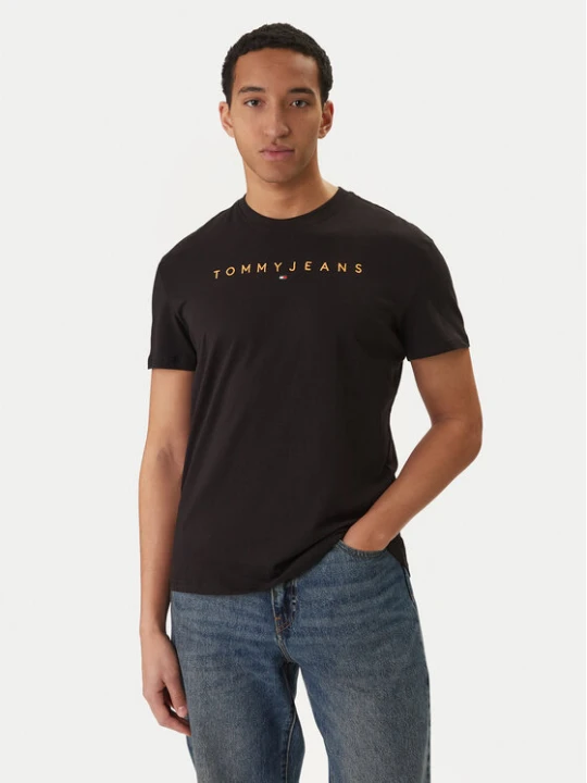 Zdjęcie produktu Tommy Jeans T-Shirt Linear Logo DM0DM20744 Czarny Regular Fit
