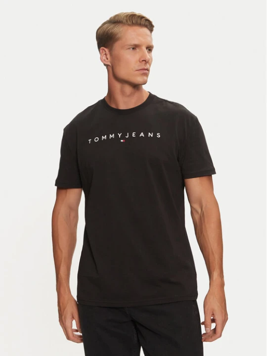 Zdjęcie produktu Tommy Jeans T-Shirt Linear Logo DM0DM20744 Czarny Regular Fit
