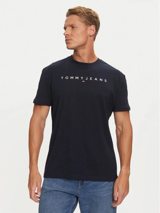 Zdjęcie produktu Tommy Jeans T-Shirt Linear Logo DM0DM20744 Granatowy Regular Fit