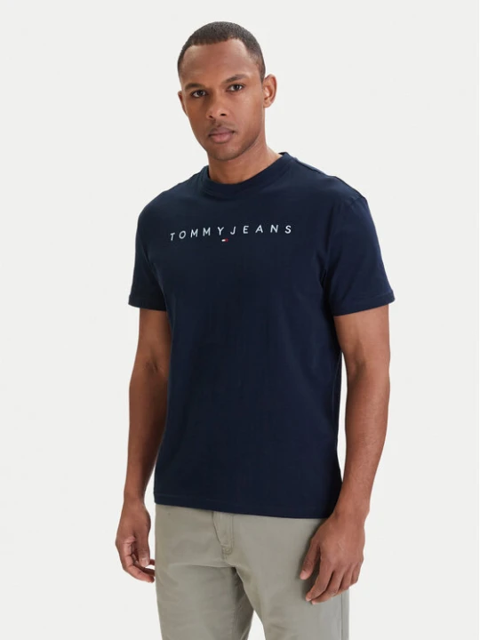 Zdjęcie produktu Tommy Jeans T-Shirt Linear Logo DM0DM20744 Granatowy Regular Fit