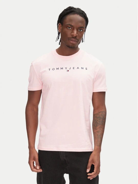 Zdjęcie produktu Tommy Jeans T-Shirt Linear Logo DM0DM20744 Różowy Regular Fit