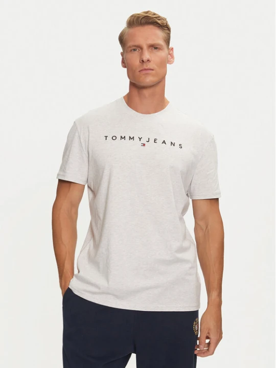 Zdjęcie produktu Tommy Jeans T-Shirt Linear Logo DM0DM20744 Szary Regular Fit