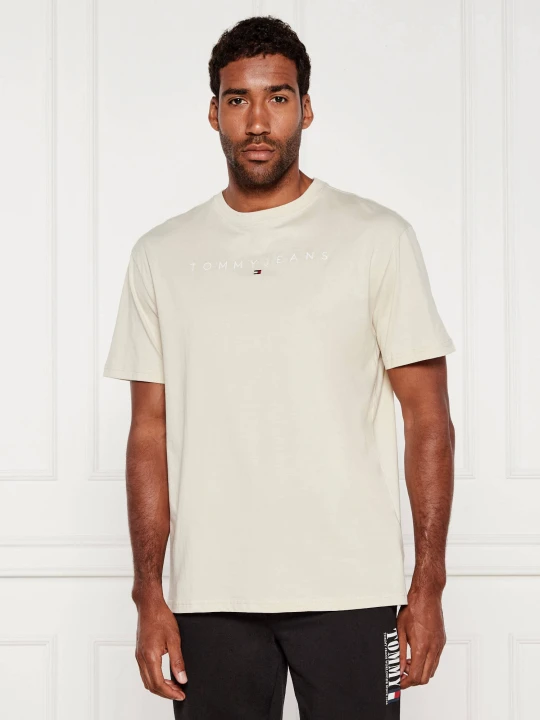 Zdjęcie produktu Tommy Jeans T-shirt LINEAR LOGO TEE EXT | Regular Fit ecru