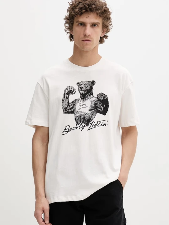 Zdjęcie produktu Tommy Jeans t-shirt męski bawełniany beżowy