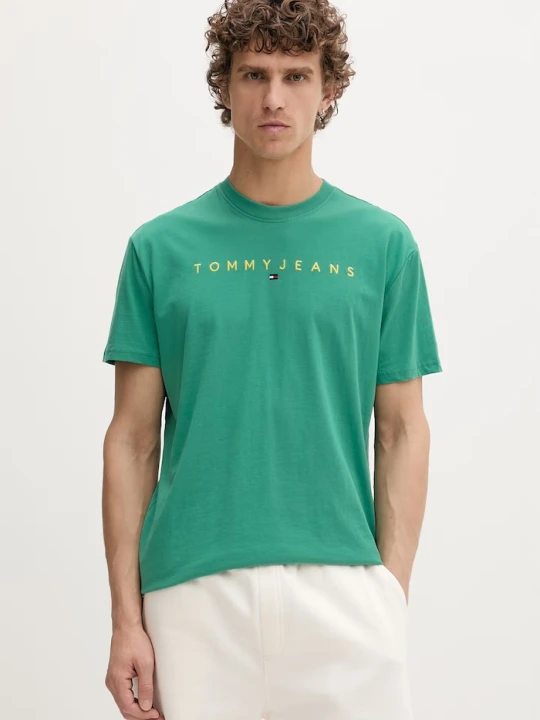 Zdjęcie produktu Tommy Jeans t-shirt męski bawełniany zielony