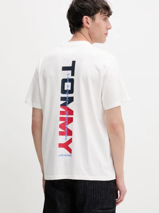 Zdjęcie produktu Tommy Jeans T-shirt męski bawełniany beżowy