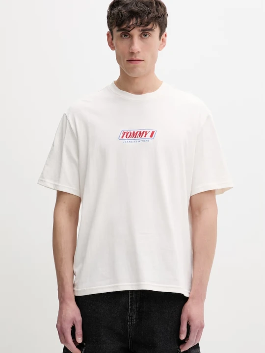 Zdjęcie produktu Tommy Jeans T-shirt męski bawełniany beżowy