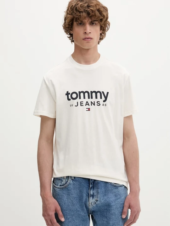 Zdjęcie produktu Tommy Jeans T-shirt męski bawełniany beżowy