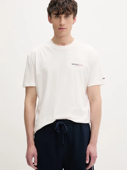 Zdjęcie produktu Tommy Jeans T-shirt męski bawełniany beżowy