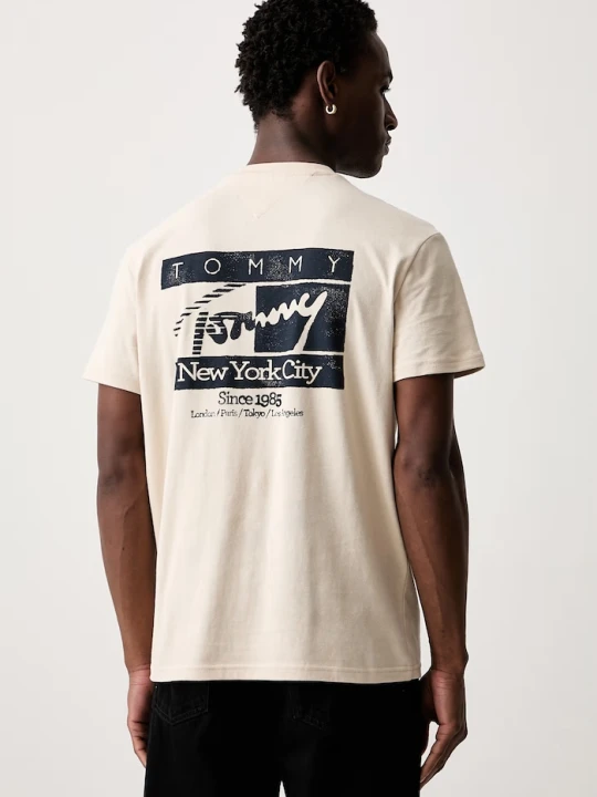 Zdjęcie produktu Tommy Jeans T-shirt męski bawełniany beżowy