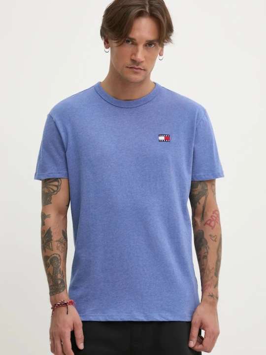 Zdjęcie produktu Tommy Jeans T-shirt męski bawełniany fioletowy