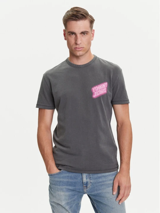 Zdjęcie produktu Tommy Jeans T-Shirt Novelty DM0DM21829 Szary Regular Fit