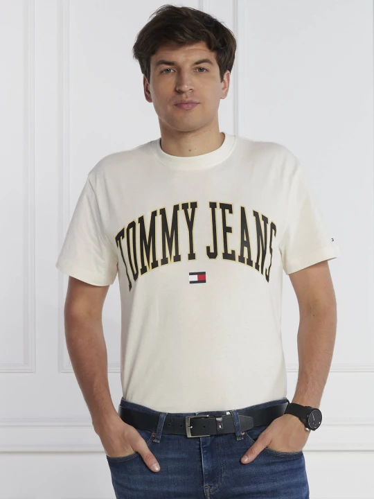 Zdjęcie produktu Tommy Jeans T-shirt | Regular Fit kremowy