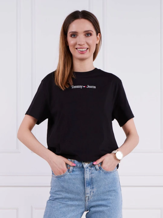 Zdjęcie produktu Tommy Jeans T-shirt SERIF LINEAR | Regular Fit czarny