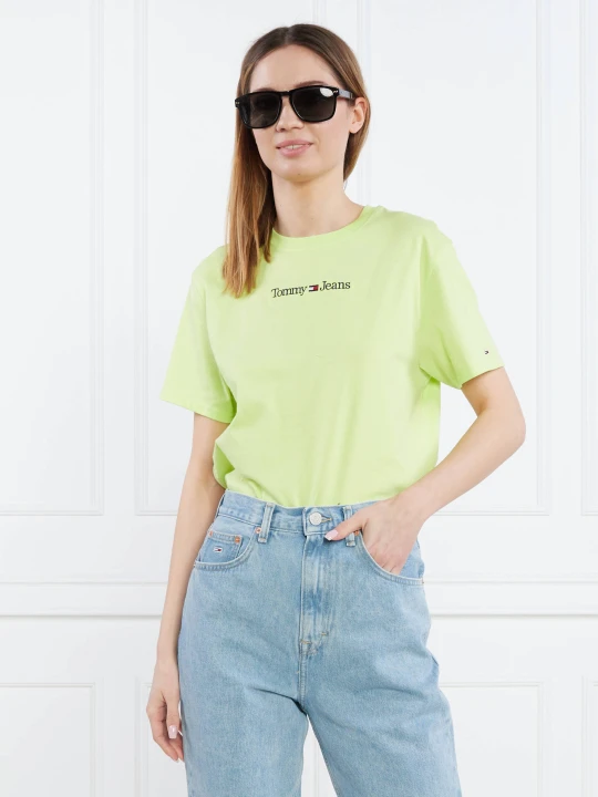 Zdjęcie produktu Tommy Jeans T-shirt SERIF LINEAR | Regular Fit limonkowy