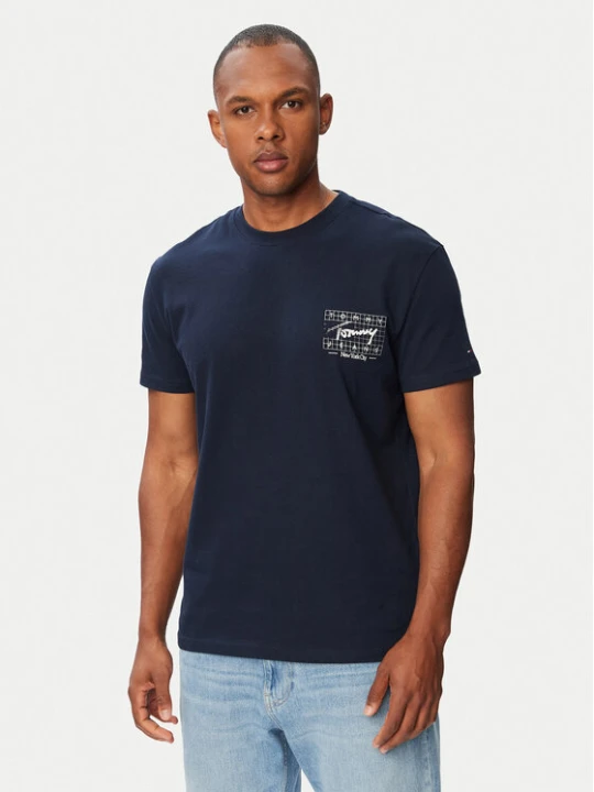 Zdjęcie produktu Tommy Jeans T-Shirt Sign DM0DM23177 Granatowy Regular Fit