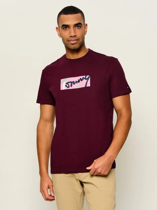 Zdjęcie produktu Tommy Jeans T-shirt Signature | Regular Fit bordowy