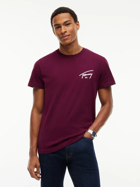 Zdjęcie produktu Tommy Jeans T-shirt Signature | Slim Fit bordowy
