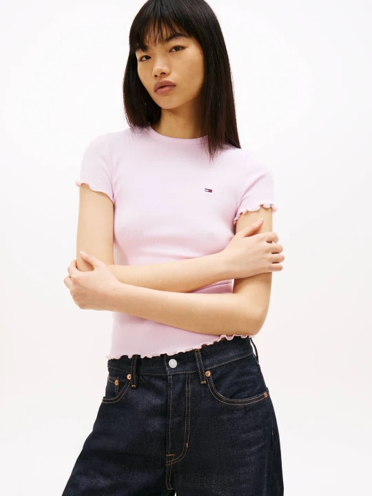 Zdjęcie produktu Tommy Jeans T-shirt | Slim Fit pudrowy róż