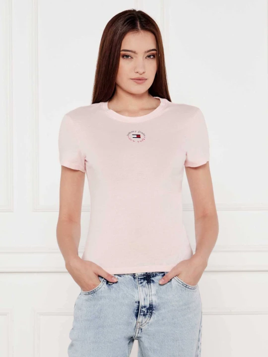 Zdjęcie produktu Tommy Jeans T-shirt | Slim Fit pudrowy róż