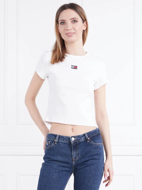 Zdjęcie produktu Tommy Jeans T-shirt TJW BBY RIB XS BADGE | Slim Fit biały