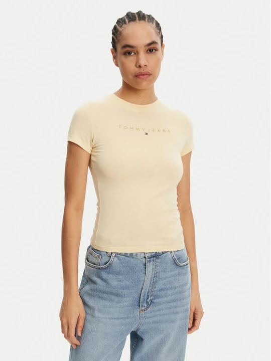 Zdjęcie produktu Tommy Jeans T-Shirt Tonal Linear DW0DW20315 Żółty Slim Fit