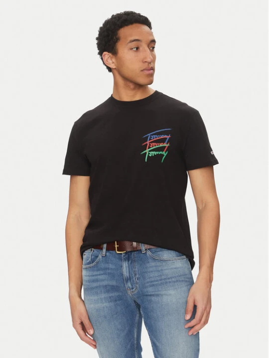 Zdjęcie produktu Tommy Jeans T-Shirt Twisted Signature DM0DM20771 Czarny Regular Fit