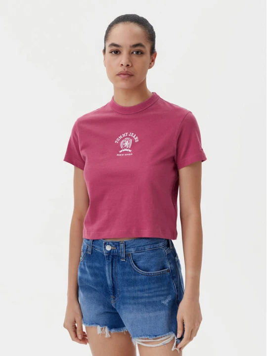 Zdjęcie produktu Tommy Jeans T-Shirt Varsity DW0DW20317 Różowy Regular Fit