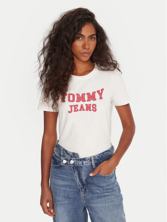 Zdjęcie produktu Tommy Jeans T-Shirt Varsity DW0DW21966 Biały Regular Fit