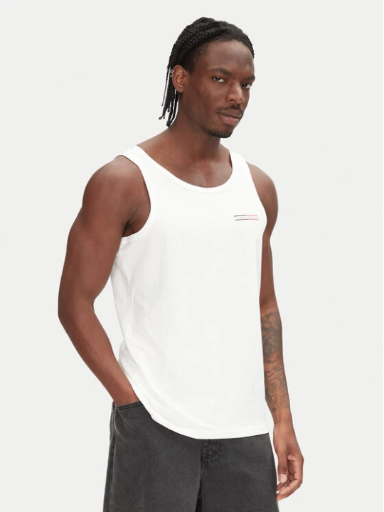 Zdjęcie produktu Tommy Jeans Tank top Entry Graphic DM0DM20790 Écru Slim Fit Kremowy