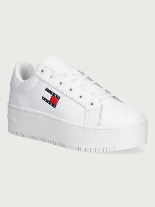 Zdjęcie produktu Tommy Jeans TJW FLATFORM SNEAKER sneakersy damskie skórzane biały